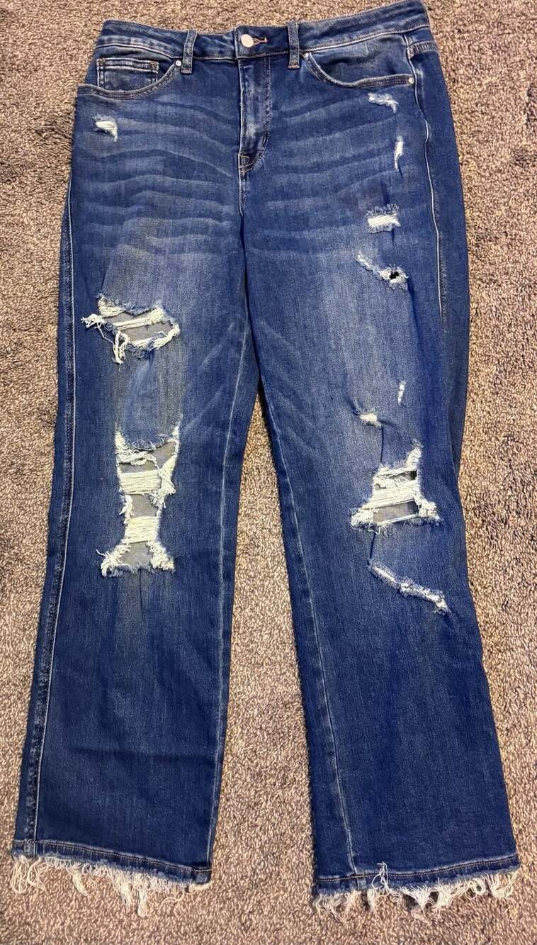 Mica Los Angeles Distressed Straight Leg Jeans Size 29